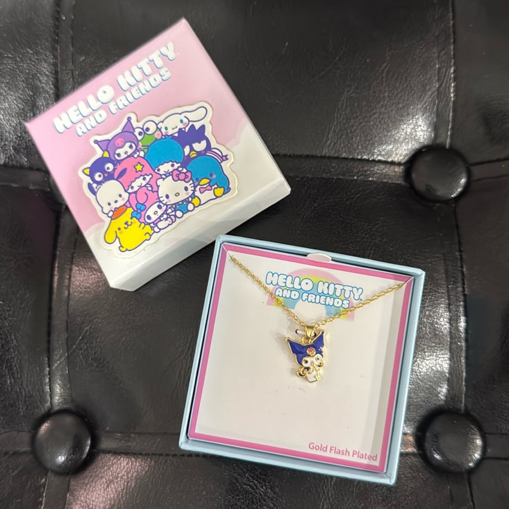 New Hello Kitty & Friends Kuromi Jewelry Gold Plated 16” Adjustable Necklace
